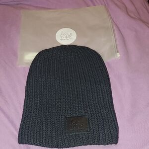 Love Your Melon Black Ribbed Knit Beanie